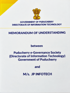 JP INFOTECH MoU signing with Government of Puducherry for Digital Internship Program 2026