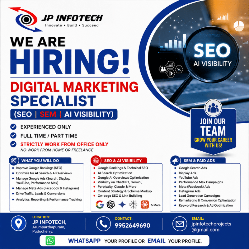 SEO job in pondicherry